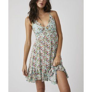 NWT Free People Adella Printed Mini-Slip